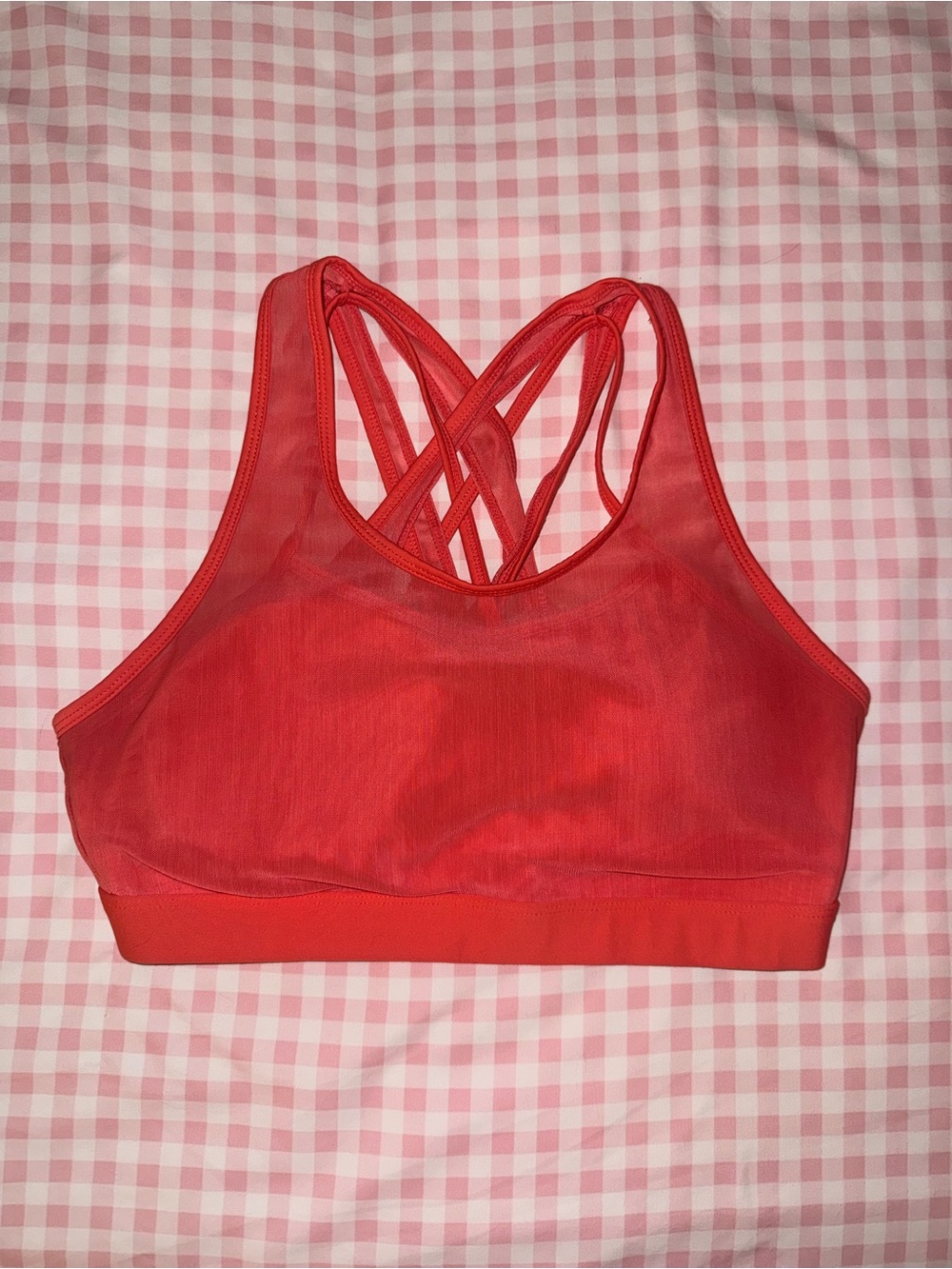 Bright Coral Fabletics Faye Sports Bra